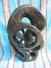 Shona Green Serpentine  "Family of Three" Sculpture