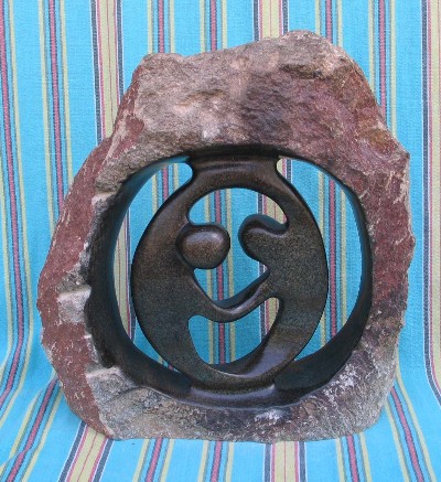 Shona Black Serpentine "Dancers in the Rough" Sculpture