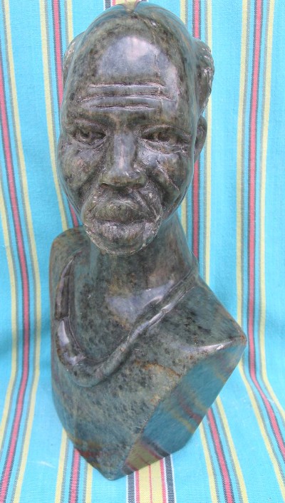 Shona Green Serpentine Village Elder Sculpture