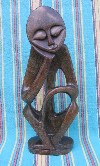 Shona Brown Serpentine "Thinker" Sculpture
